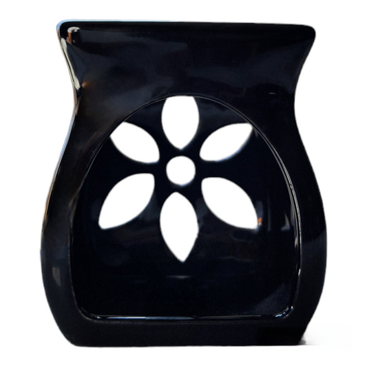 Ceramic flower wax warmer in red, white, or black – elegant design for melting wax and adding fragrance to your home décor
